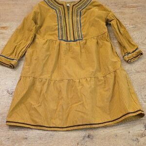 Zara Kids Golden Dress with Blue Trim